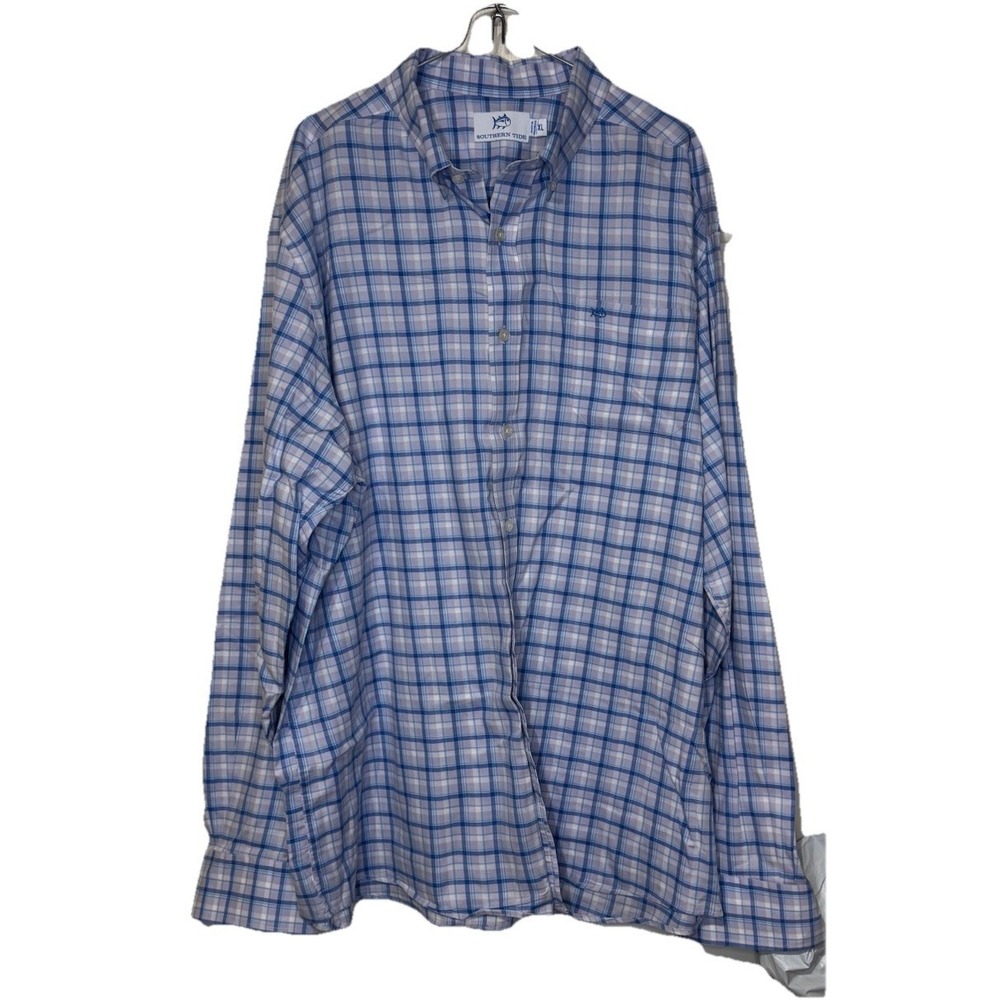 Southern Tide Mens Shirt Plaid Check Button Up Long Sleeve Stretch Multicolor XL